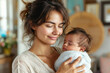 © ADDICTIVE STOCK - Tender moment between mother and newborn Generative AI image