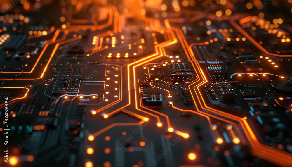 Techy Computer Board circuit electronic board with microchip, hardware and technology ...