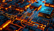 © goami - circuit electronic board with microchip, hardware and technology background concept, computer motherboard macro