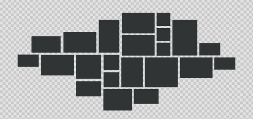 Wall Mural - template for photo collage. composition with frames for pictures. design layout grid for images. vec