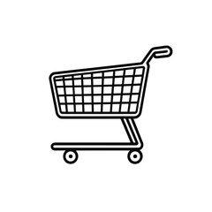 Wall Mural - Cartoon shopping cart icon clip art vector illustration