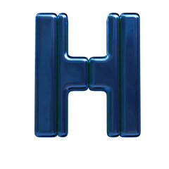 Symbol made of blue vertical blocks. letter h