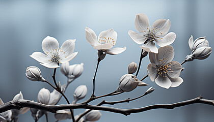 Canvas Print - Freshness of springtime blossoms bloom, petals dance, nature elegance generated by AI