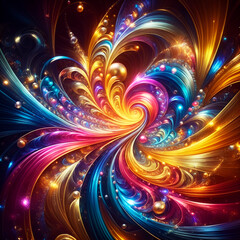 Wall Mural - abstract texture wallpaper and background with swirls and curves in vivid colors. artistic pattern d