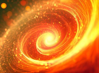 Canvas Print - An intense abstract image of a fiery vortex, swirling with bright light and glowing particle.