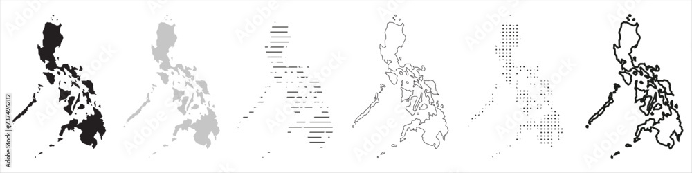 Philippines Map Black. Philippines map silhouette isolated on ...