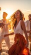 © Adobe Contributor - carefree friends dancing on beach at sunset