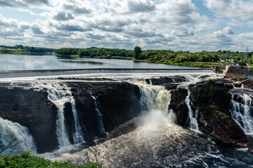 Chaudière Falls is a 35-meter-high waterfall in Lévis, Quebec along the Chaudière River. It is part of the regional Parc des Chutes-de-la-Chaudière