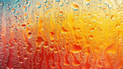  Water Drops On Orange Background Texture colorful waterdrop