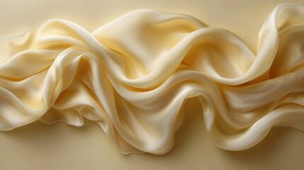 Wall Mural - a close up of a white fabric on a beige background with a soft, flowing fabric in the center of the image.