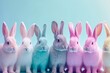 Happy Easter Eggs Basket Hope. Bunny in flower easter Rose Crystal decoration Garden. Cute hare 3d turquoise gem easter rabbit spring illustration. Holy week lovable card wallpaper Birthday Card
