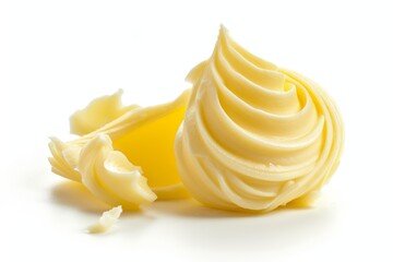 Wall Mural - Fresh butter curled and isolated on white