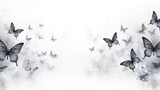 Fototapeta  - Background with butterflies in Gray color.