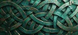 Celtic Knot Patterns in emerald color. Mythology Celtic Knot Patterns in emerald color wallpaper banner wallpaper texture. Celtic symbols. Celtic runes