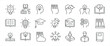 © Abbasy  Kautsar - Knowledge simple minimal thin line icons. Related cognition, efficiency, genius, idea. Editable stroke. Vector illustration.