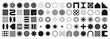 © 32 pixels - Brutalist geometric shapes, symbols. Simple primitive elements and forms, icons. Retro design, trendy contemporary minimalist style, y2k. Vector illustration.