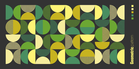Wall Mural - geometric trendy pattern. modern colorful background with simple elements. retro texture with basic 