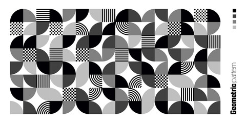 Wall Mural - geometric trendy pattern. modern background with simple elements. retro texture with basic geometric
