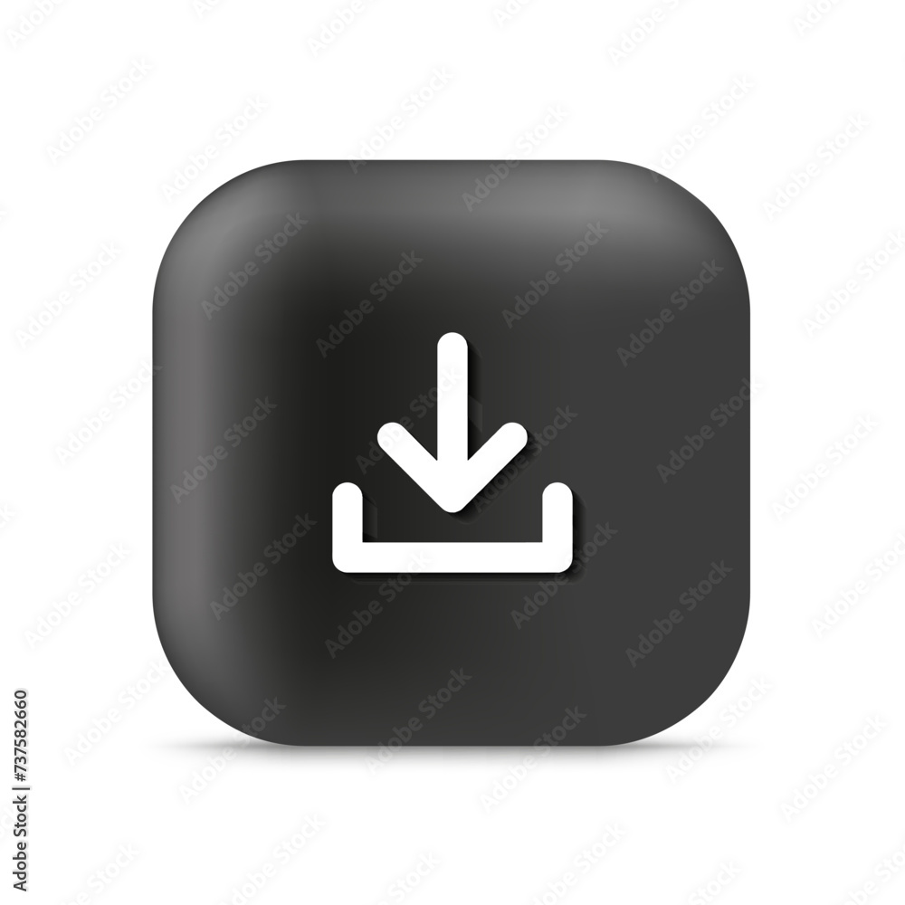 Social media web icon, square shape with rounded corners, highlight and ...
