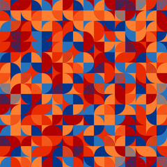 Wall Mural - geometric trendy pattern. modern colorful background with simple elements. retro texture with basic 