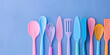 © IndigoElf - Assorted Different Silicone Baking Spatulas on colored Background. Vibrant multicolored silicone baking spatulas, background for confectioner's store.