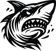 shark, whale, dolphin, orca, head, animal mascot illustration,