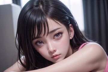 asian girl realistic anime face