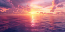 Sunset Sky Over The Ocean Sea Background