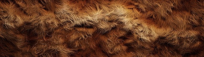 Wall Mural - close up brown kangaroo fur skin texture, brown fur mammal animal skin background wallpaper, background with a ratio size of 32:9