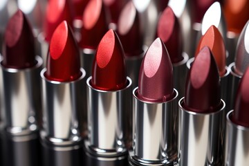 Sticker - Background Of A Series Of Lipsticks In Various Colors