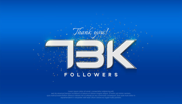 Followers number 73k. followers achievement celebration design.