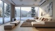 Modern living room with air condition splitter