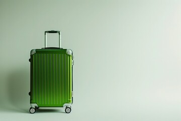 Wall Mural - a green suitcase is sitting on a white surface