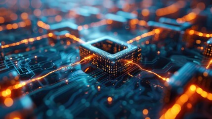 Leinwandbilder - Blockchain diagram background. Generative AI.