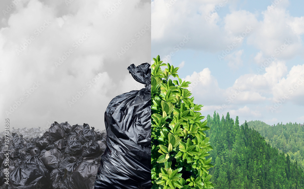 Clean Pollution Images Pollution And Nature as a dirty garbage dump or dumpsite background and ...