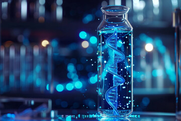 blue liquid in a glass flask