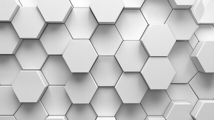 Poster - A seamless light gray backdrop with a detailed hexagon design. Generative AI.