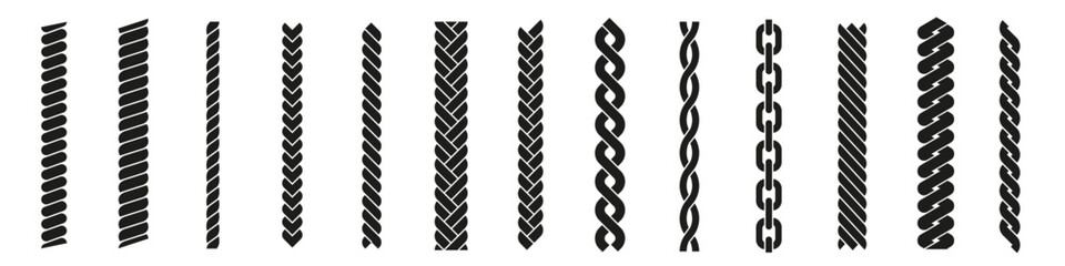 Rope brushes set. Cord collection. Rope set.