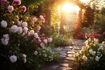 Wall Mural - path in the garden.