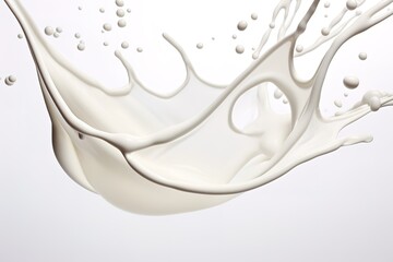 Wall Mural - white milk splash illustration, realistic natural dairy product, yogurt or cream, isolated on white background.