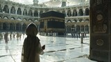 Fototapeta Uliczki - A tranquil scene at the Kaaba in Mecca, capturing the spiritual atmosphere