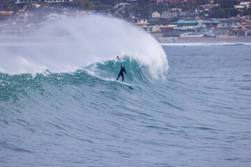 Wall Mural - Huge waves and paddle boarding