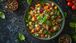 close up of Quinoa Salad with Roasted Vegetables in bowl, Food Photography
