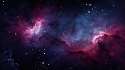 An illustration of a purple and white space with stars