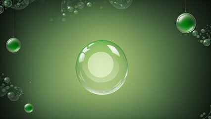 Wall Mural - Green Orb Bubble Gradient Banner Background 