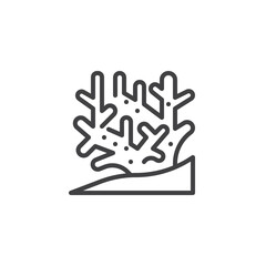 Sticker - Coral reef line icon