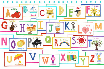 Wall Mural - alphabet card