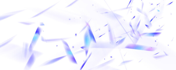 Poster - Overlay rainbow effect, prism crystal light refraction. Cool abstract blue holographic background of diagonal stripes in places with blur. PNG