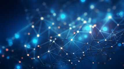Blue chaotic network structure with bokeh lights