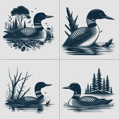 loon Bird vector File